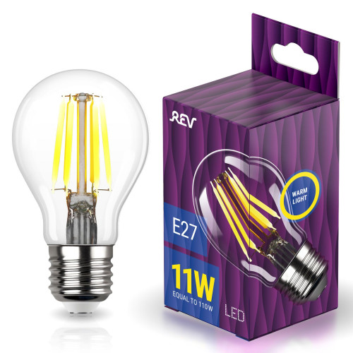 REV 32477 5 LED FILAMENT груша A60 E27 11W, 2700K, DECO Premium, теплый свет