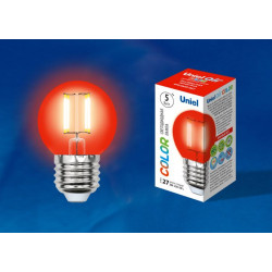 UNIEL LED-G45-5W/RED/E27 GLA02RD картон