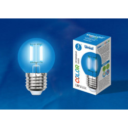 UNIEL LED-G45-5W/BLUE/E27 GLA02BL картон