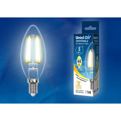 UNIEL LED-C35-5W/WW/E14/CL/DIM GLA01TR картон