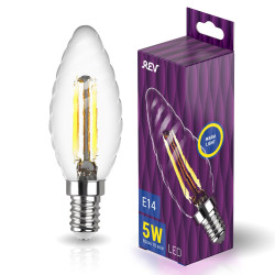 REV 32430 0 LED FILAMENT свеча витая TC37 E14 5W, 2700K, DECO Premium теплый свет