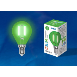 UNIEL LED-G45-5W/GREEN/E14 GLA02GR картон