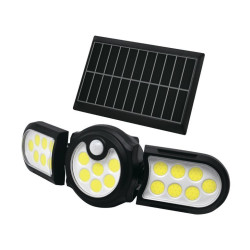 DUWI 25019 7 Светильник светодиодный Solar LED, с выносной солнечной батареей, 3 режима работы,поворотный, 28Вт, 6500К, 910Лм, IP65, с датчиком движен