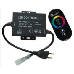 ECOLA RFB615KSB LED STRIP 220V RGB RF CONTROLLER (IP20) 1500W 6,6A для ленты 220V 16X8 IP68 с кольцевым сенсорным черным радиопультом