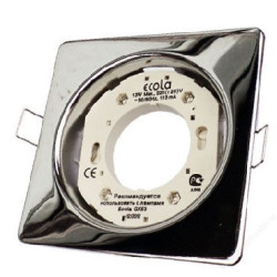 ECOLA FC53S4ECB GX53 H4 SQUARE светильник квадратный без рефл. Хром 107х41