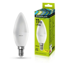ERGOLUX LED-C35-11W-E14-3K (Эл.лампа светодиодная Свеча 11Вт E14 3000K 180-240В)