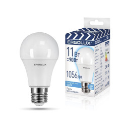 ERGOLUX LED-A60-11W-E27-4K (Эл.лампа светодиодная ЛОН 11Вт Е27 4500К 220-240В, ПРОМО)