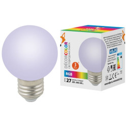 VOLPE LED-G60-3W/RGB/E27/FR/С