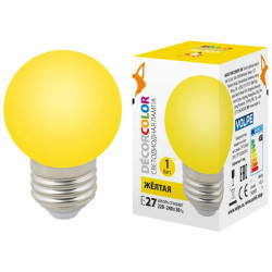 VOLPE LED-G45-1W/YELLOW/E27/FR/С