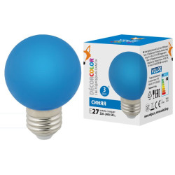 VOLPE LED-G60-3W/BLUE/E27/FR/С
