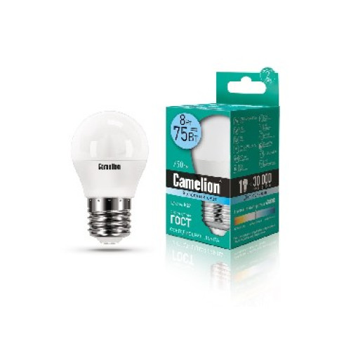 CAMELION LED8-G45/845/E27 (Эл.лампа светодиодная 4500К)
