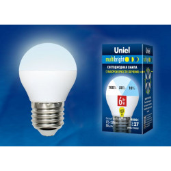 UNIEL LED-G45-6W/NW/E27/FR/MB PLM11WH картон