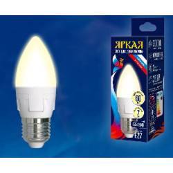 UNIEL UL-00002414 LED-C37 7W/WW/E27 свеча Теплый белый свет