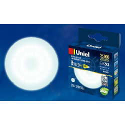UNIEL UL-00001671 LED-GX53-8W/NW/GX53/FR PLZ01WH матовая Белый свет