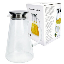 ND PLAY 302123 Заварочный чайник с металлической крышкой в подарочной упаковке, 1800 мл, стекло