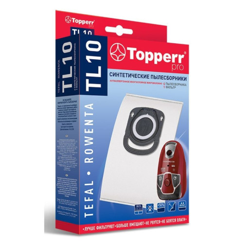 TOPPERR 1428 TL10 Пылесборник синтетический для пылесоса Tefal, Rowenta (ZR200540,.720,.940) 4 шт.в ед.