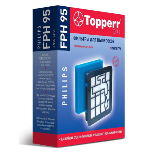 TOPPERR 1191 FPH 95 Комплект фильтров для пылесосов Philips FC9569/01,FC9570/01,FC 9571/01,FC 9573/01,FC9