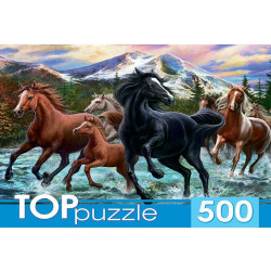 TOPPUZZLE ПАЗЛЫ 500 элементов. ХТП500-6812 Табун лошадей в горах ПП-00099038