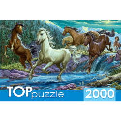 TOPPUZZLE ПАЗЛЫ 2000 элементов. Ночной табун лошадей ХТП2000-1594 145463