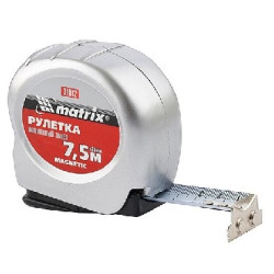 MATRIX Рулетка Magnetic, 7,5 м х 25 мм, магнитный зацеп 31012
