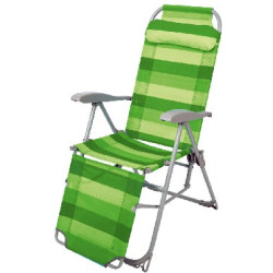 NIKA Кресло-шезлонг с подножкой складное зеленый (сетка) К3/З