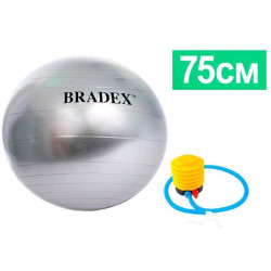 BRADEX SF 0187 Мяч для фитнеса ФИТБОЛ-75 с насосом