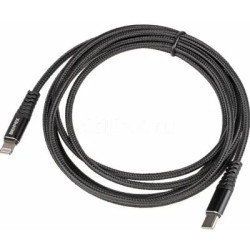 NONAME Кабель PD quick charge, Lightning (m) - USB Type-C (m), 2м, в оплетке, черный