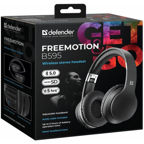 DEFENDER (63595) FreeMotion B595 черный, Bluetooth