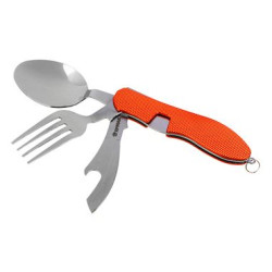 ЕРМАК Набор туристический: нож, ложка, вилка, открывалка; нерж. сталь 118-135