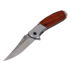 ЕРМАК Нож туристический складной, 20,5см, нерж. сталь, полисандр 118-175