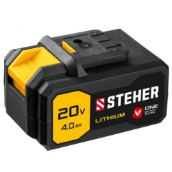 STEHER V1-20-4, 20В, LI-ION, 4 Ач, тип V1, аккумуляторная батарея.