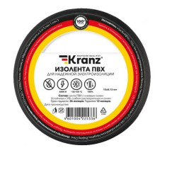 KRANZ (KR-09-2106) ИЗОЛЕНТА ПВХ 0.13Х15 ММ, 25 М, ЧЕРНАЯ