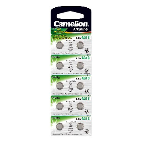 CAMELION (12821) G13 BL-10 Mercury Free (AG13-BP10(0%Hg), 357A/LR44/A76 батарейка для часов)