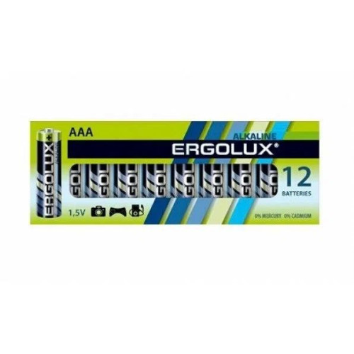 ERGOLUX (15198) Alkaline BP12 LR03 (ПРОМО, LR03 BP12, мизинчиковая батарейка ААА 1.5В)