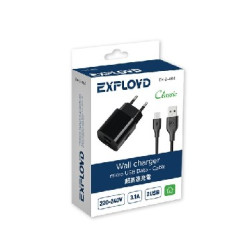 EXPLOYD EX-Z-464 Сетевое ЗУ microUSB 2.1А+1А 2хUSB Classic чёрный